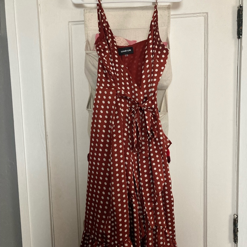 Ruffle detail, wrap dress